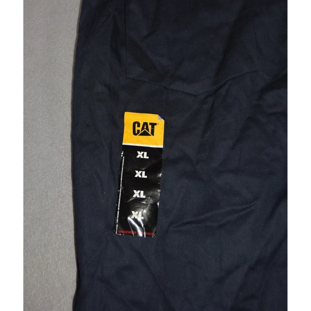 Caterpillar Coveralls Mens XL Navy Flame Resistant Jumpsuit Workwear CAT NEW